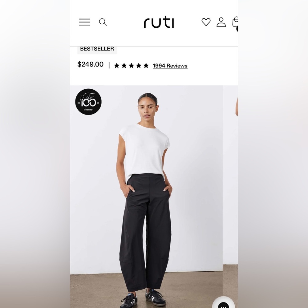 Ruti on the loose work pants - excellent condition!